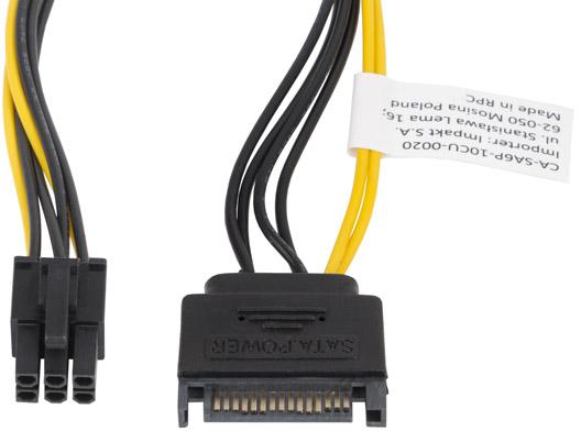 KABEL ZASILAJĄCY WEWNĘTRZNY SATA(M) -> PCI EXPRESS(M) 6 PIN 20CM