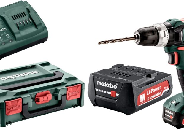 Wiertarka udarowa akumulatorowa Metabo PowerMaxx SB 12 2x2Ah ładowarka walizka