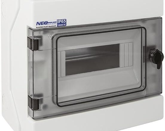 Rozdzielnica hermetyczna modułowa (500V AC, 1000V DC) 1×8 natynkowa (N+PE) IP65 RH-8