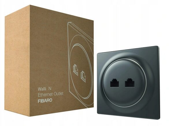 FIBARO Walli N Ethernet Outlet (antracyt) | FGWEEU-021-8