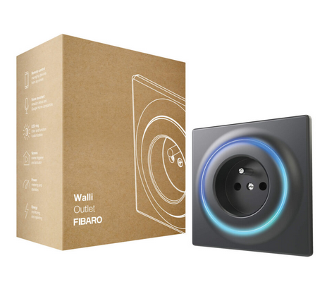 FIBARO Walli Outlet type E (antracyt) | FGWOE-011-8