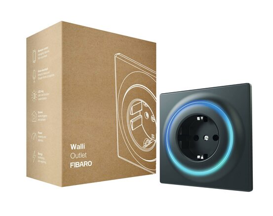 FIBARO Walli Outlet type F (antracyt) | FGWOF-011-8