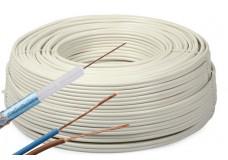Przewód kabel koncentryczny z zasilaniem do CCTV BIAŁY K60+2×0,5mm2 ELEKTROKABEL 1m