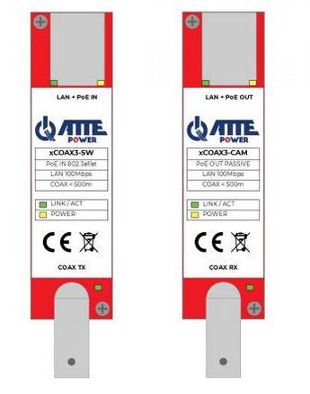 Zestaw aktywnych konwerterów do transmisji Ethernet oraz PoE xCOAX3-SET