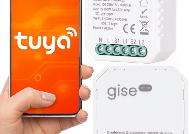 GISE SMART Dual Switch Podwójny sterownik oświetleniowy Tuya WiFi