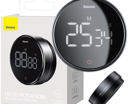 Baseus heyo rotation Pro | Stoper minutnik timer cyfrowy magnetyczny LED HD