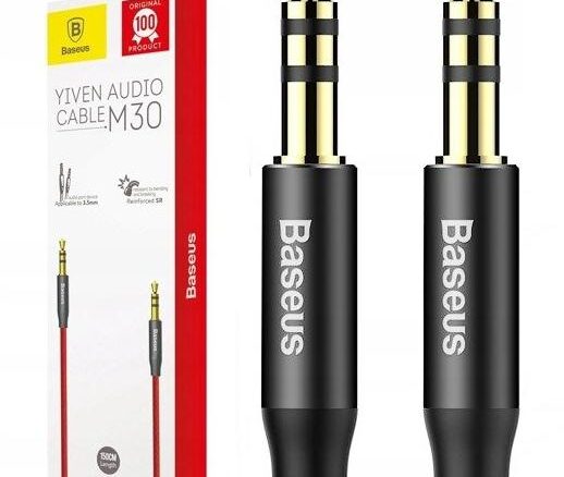 Kabel audio Baseus Yiven M30 | Kabel audio AUX pozłacany mini Jack 3.5mm – mini Jack 3.5mm 1.5M