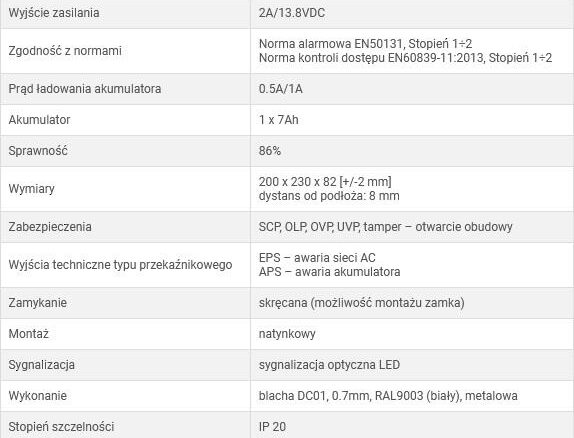 ZASILACZ BUFOROWY IMPULSOWY GRADE 2 Pulsar HPSG2-12V2A-B