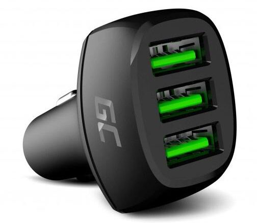 ŁADOWARKA SAMOCHODOWA Green Cell POWERRIDE 54W 3xUSB 18W ULTRA CHARGE CADGC01