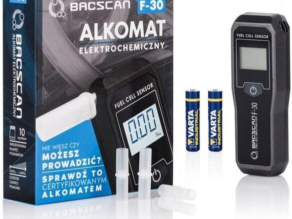 Alkomat BACscan F-30 elektrochemiczny. Kalibracja 24mc – 10 lat gwarancji.