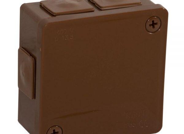 Puszka natynkowa pusta 6 wlotów VIPLAST VP-22 BRĄZOWA IP55 86x86x40mm 022-02