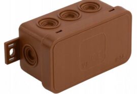 Puszka natynkowa pusta 8 wlotów VIPLAST V8 klik BRĄZOWA IP54 80x45x41mm 038-02