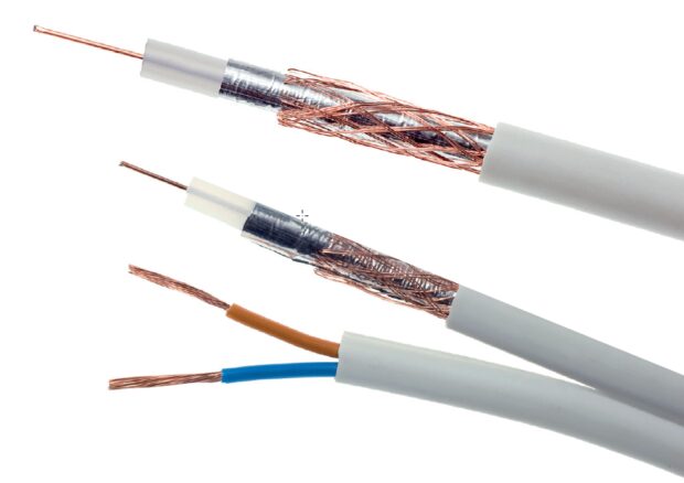 Przewód kabel koncentryczny z zasilaniem do CCTV BIAŁY K60+2×0,5mm2 ELEKTROKABEL 1m