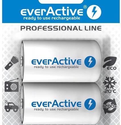Akumulatorki D / R20 Ni-MH everActive 10000mAh Professional Line (box 2 szt.)